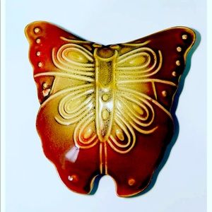Vintage Butterfly Trinket Tray Box Mid Century